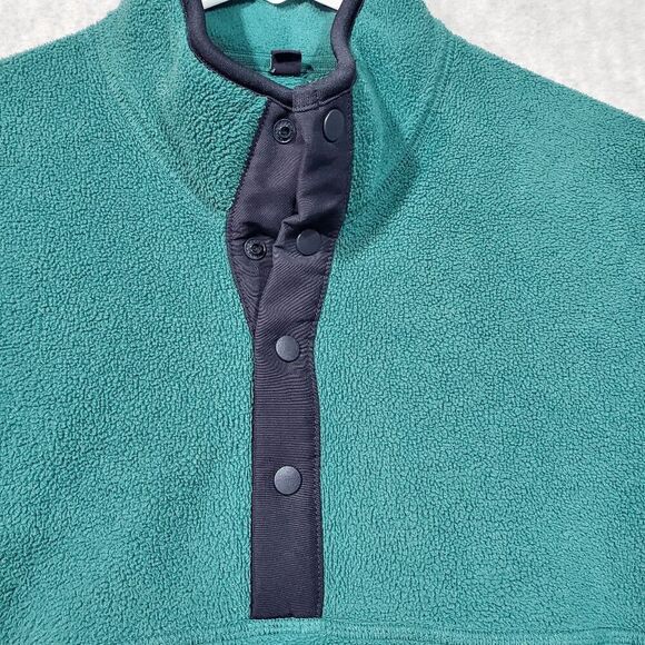 Uniqlo Sweater Men Medium Green Mountaineering Fleece Snap Button Front Pullover - Picture 7 of 8
